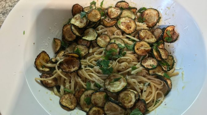 Courgette and Mint Linguine with Pecorino
